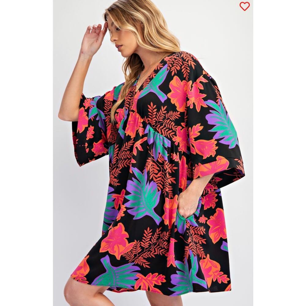Easel - Printed Sophia Twill Woven Dress - Medium - Picture 4 of 5